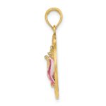 14K Enamel Conch Shell with KEY WEST Circle Charm - Image 2