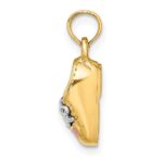 14K and White Rhodium 3-D Pink Enamel Baby Shoe Charm - Image 2