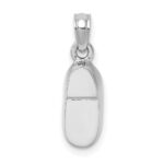 14K White Gold 3-D Pink Enamel Baby Shoe Charm - Image 4