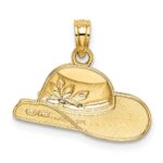 14K Polished 2-D Red Enamel Hat Charm - Image 4