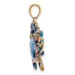 14K Large Blue Enamel Crab Charm - Image 2