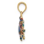 14K Small Blue Enamel Crab Charm - Image 2