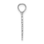 14K White Gold Heart with Lace Border Charm - Image 2
