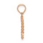 14K Rose Gold 3-D Polished Rope Heart Pendant - Image 2