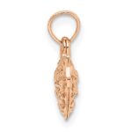 14K Rose Gold 3-D Diamond-cut Mini Puffed Heart Charm - Image 2