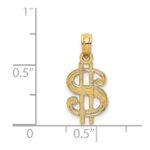 14K Dollar Sign Charm - Image 3