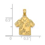 14K Polished Hawaiian Pineapple Style Shirt Charm - Image 3