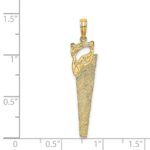 14K 3-D Flat Hand Saw Charm - Image 3