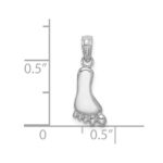 14K White Gold Polished Foot Charm - Image 3