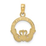 14K Polished Round Claddagh Charm - Image 4
