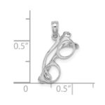 14K White Gold 3-D Glasses with Moveable Sides Charm - Image 3