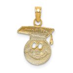 14K Polished Smiley Face with Graduation Cap Charm - Image 4
