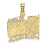 14K Polished Textured GOD BLESS AMERICA Flag Charm - Image 4