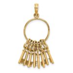14K Moveable 3D I LOVE YOU  Key Chain Charm - Image 4