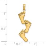 14K Polished Triple Vertical Feet Charm - Image 3