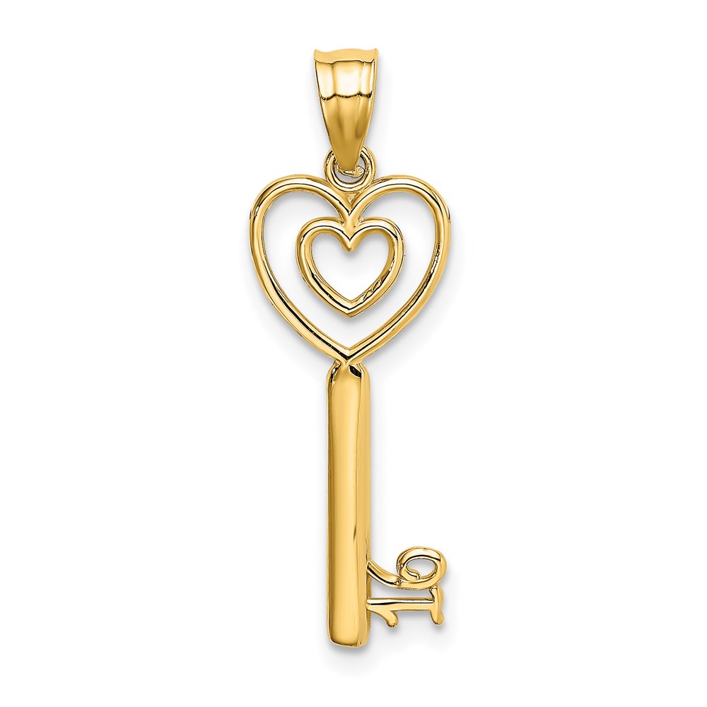 K7289.jpg 14K Key with Heart Sweet 16 Pendant - Image 1