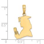 14K Polished Female Graduation Profile with Diploma Charm - Image 3