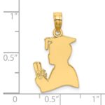 14K Polished Male Graduation Profile with Diploma Charm - Image 3