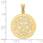14K Tribal Star In Round Frame Charm - Image 3