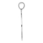 14K White Gold Retro Daisy In Round Frame Charm - Image 2