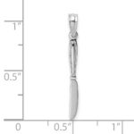 14K White Gold 3-D Polished Table Knife Charm - Image 3