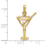 14K Polished Cut-Out Martini with Olive Charm - Image 3