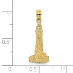 14K Flat and Textured Lighthouse Charm - Image 3