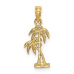 14K Textured Double Palm Tree Charm