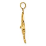 14K Large Polished Dolphin Jumping Through Hoop Charm - Image 2