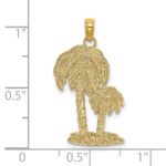 14K 2-D Textured Double Palm Trees Charm - Image 3