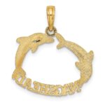14K Polished NAGS HEAD with Jumping Dolphins Charm - Image 4