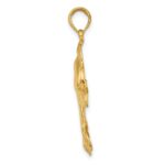 14K 2-D Polished Dolphin Jumping Charm - Image 2