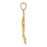 14K 2-D Polished Dolphin Jumping Charm - Image 2