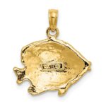 14K 2-D Polished Textured Butterfly Fish Charm - Image 4