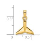14K Polished Small Whale Tail Charm - Image 3