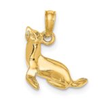 14K 3-D Polished Seal Charm