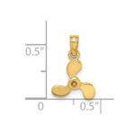 14K 3-D Polished Mini Three Blade Propeller Charm - Image 3