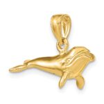14K 3-D Polished Bowhead Whale Charm - Image 4