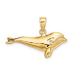 14K 3-D High Polished Bowhead Whale Charm - Image 3
