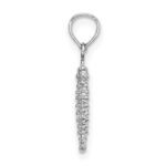 14K White Gold 3-D Mini Seahorse Charm - Image 2