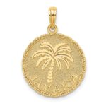 14K JAMAICA and Palm Tree Disk Charm