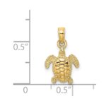 14K 3-D Mini Sea Turtle Charm - Image 3
