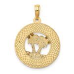 14K FLORIDA with Double Palm Tree Circle Charm - Image 4