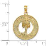 14K FLORIDA with Palm Tree Circle Charm - Image 3