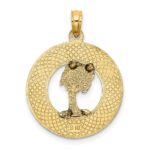14K MYRTLE BEACH with Palm Tree Circle Charm - Image 4