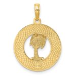 14K SAINT AUGUSTINE with Palm Tree Circle Charm - Image 4