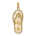 14K Triple Turtle Flip-Flop Charm