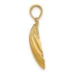 14K Textured Scallop Shell Charm - Image 2