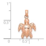 14K Rose Gold Textured Sea Turtle Charm - Image 3