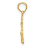14K Textured Mini Double Starfish and Coral Charm - Image 2